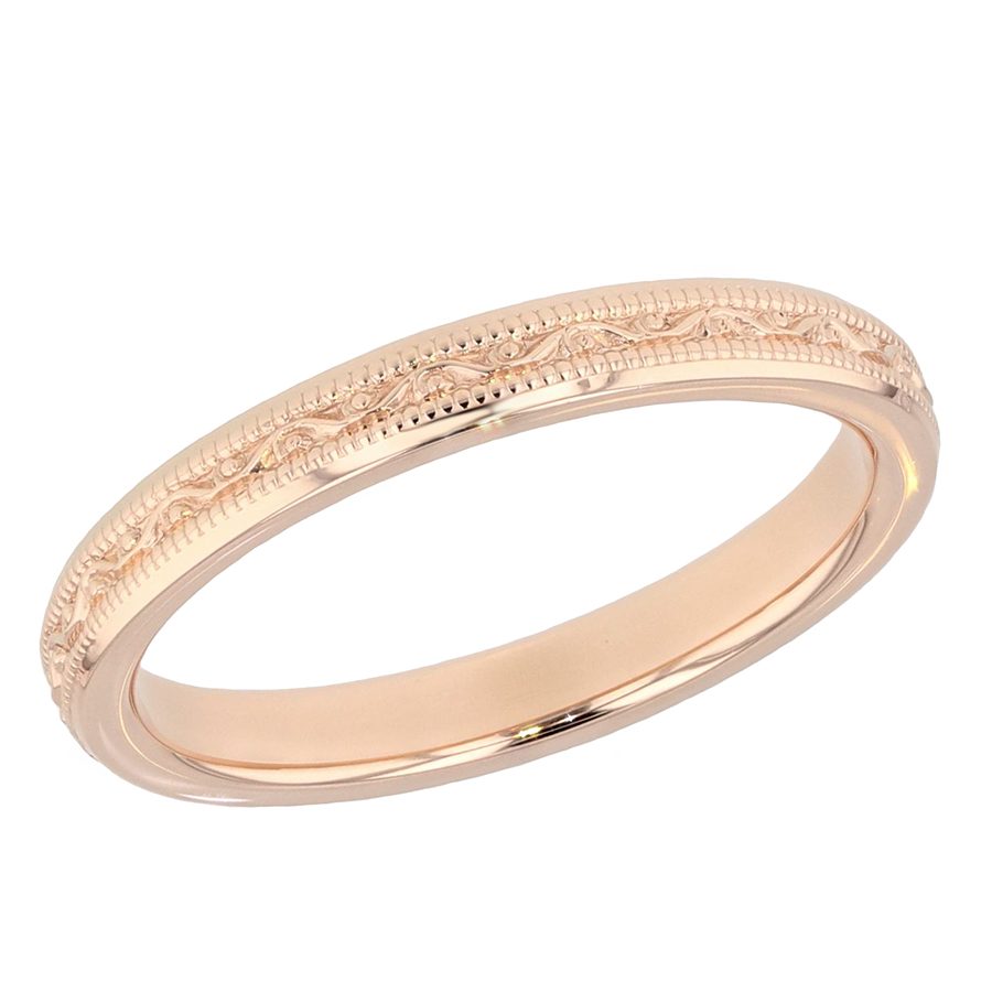 Engraved White Gold Band