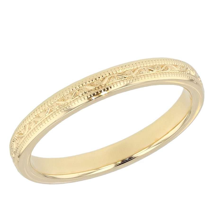 Engraved White Gold Band
