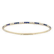 Blue Sapphires and Diamonds in Yellow Gold Bracelet