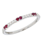 Rubies and Diamonds in White Gold Ring