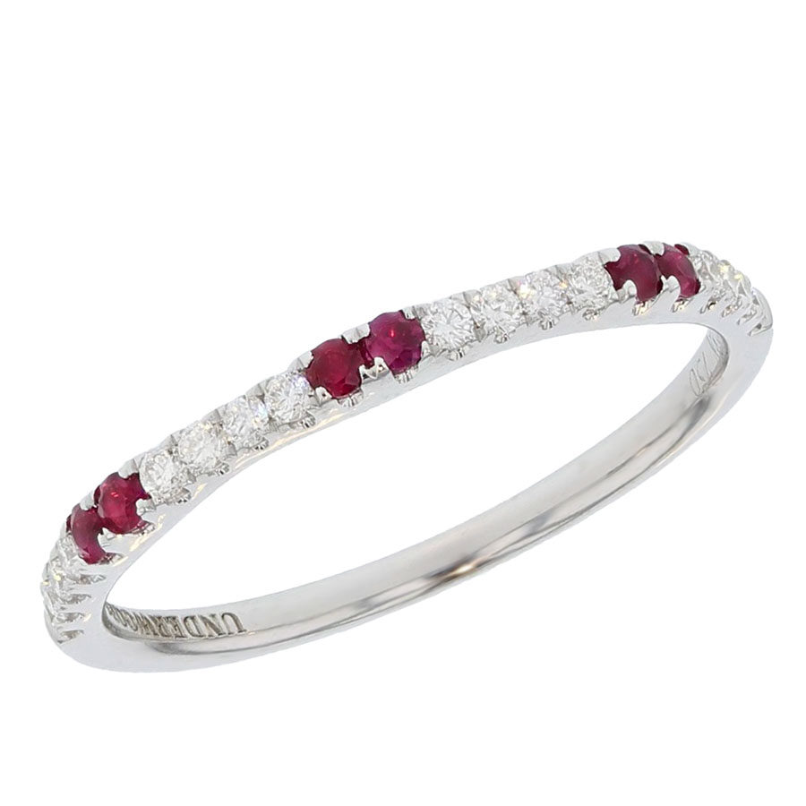 Rubies and Diamonds in White Gold Ring