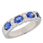 Oval Sapphires in White Gold Band