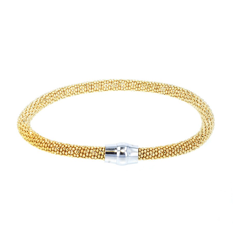 Yellow Color Sterling Silver Mesh Bracelet