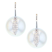 South Sea Pearls with Diamonds and White Gold Earrings