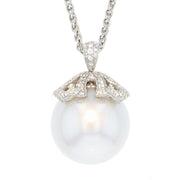 White Gold and Diamonds South Sea Pearl Necklace