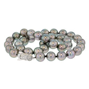 Tahitian Pearl Strand with White Gold Filigree Clasp