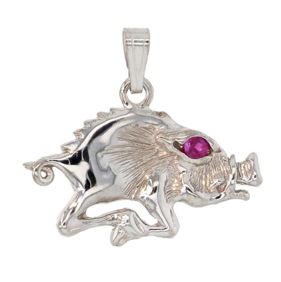 Regular Size Single Sided Razorback Pendant - ruby
