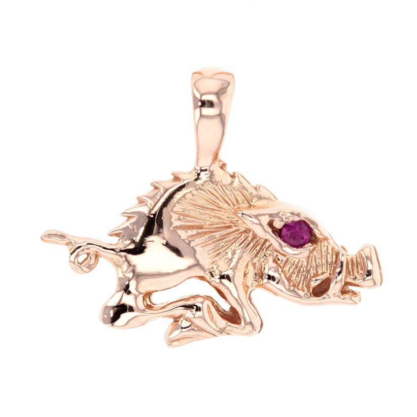 Regular Double Sided Razorback Pendant - rubies