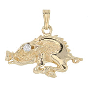 Regular Size Single Sided Hog Pendant - Diamond