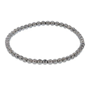 Sterling Silver Beaded Stretch Bracelet oxidized color