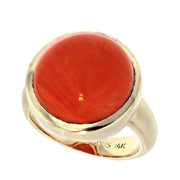 Coral in Yellow Gold Ring