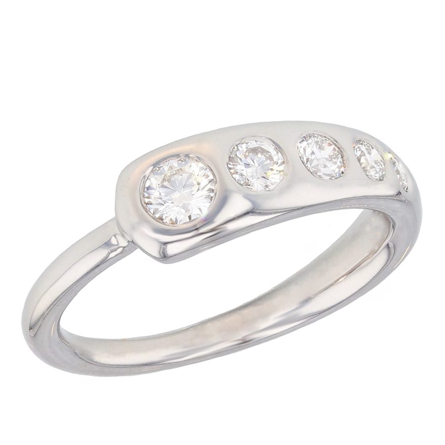Bezel Set Diamonds in White Gold Band