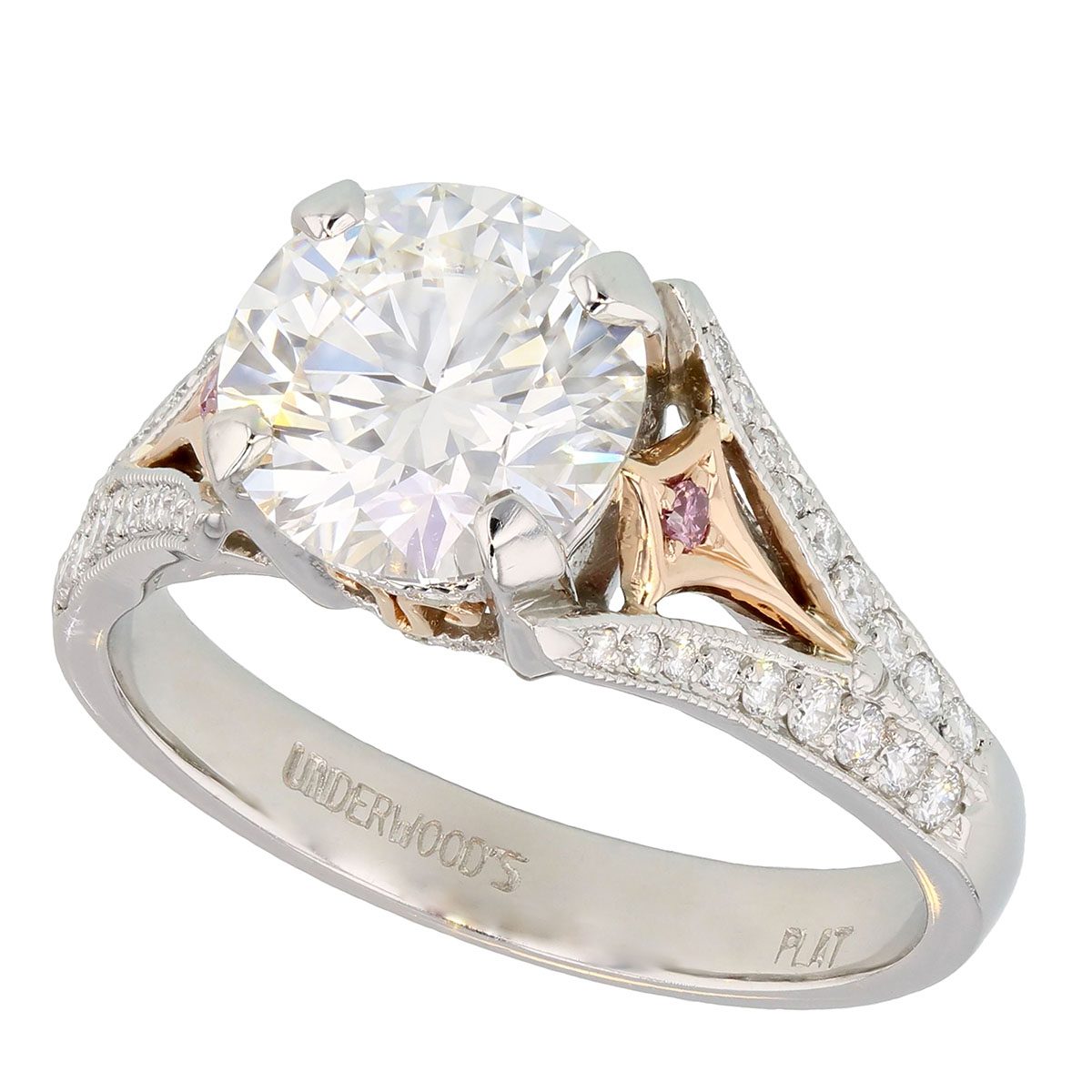 Platinum and Rose Gold Diamond Ring