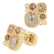 Opaque Diamonds in Yellow Gold Cufflinks