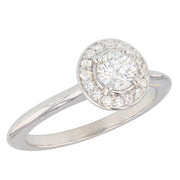 Round Diamond Halo White Gold Ring