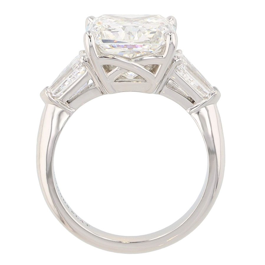 Square Radiant Diamond in Platinum Ring