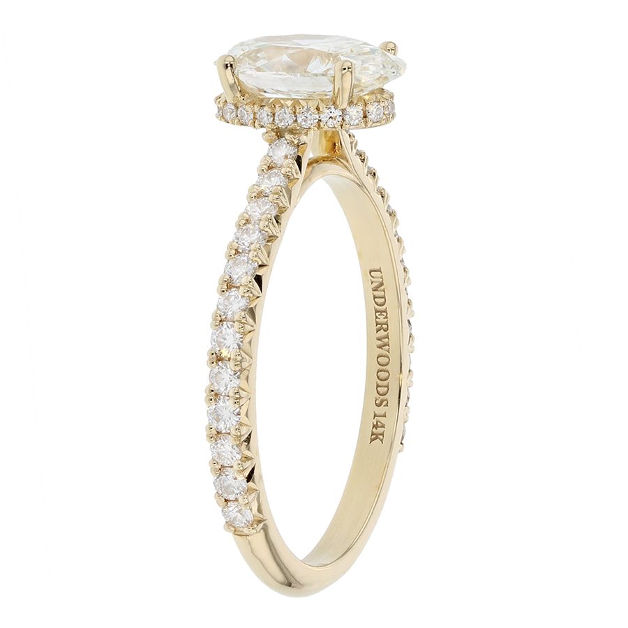Oval Diamond in Yellow Gold Hidden Halo Ring