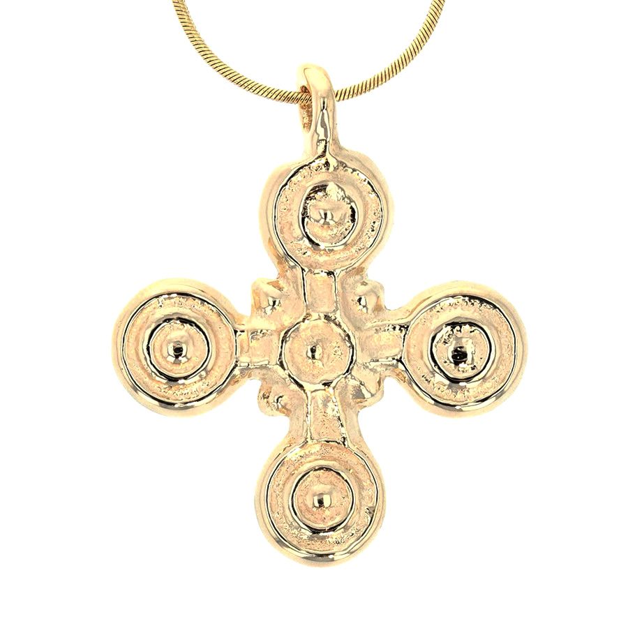 Replica of Authentic Byzantine Cross in Yellow Gold