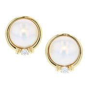 Yellow Gold with Mabé Pearls Earrings