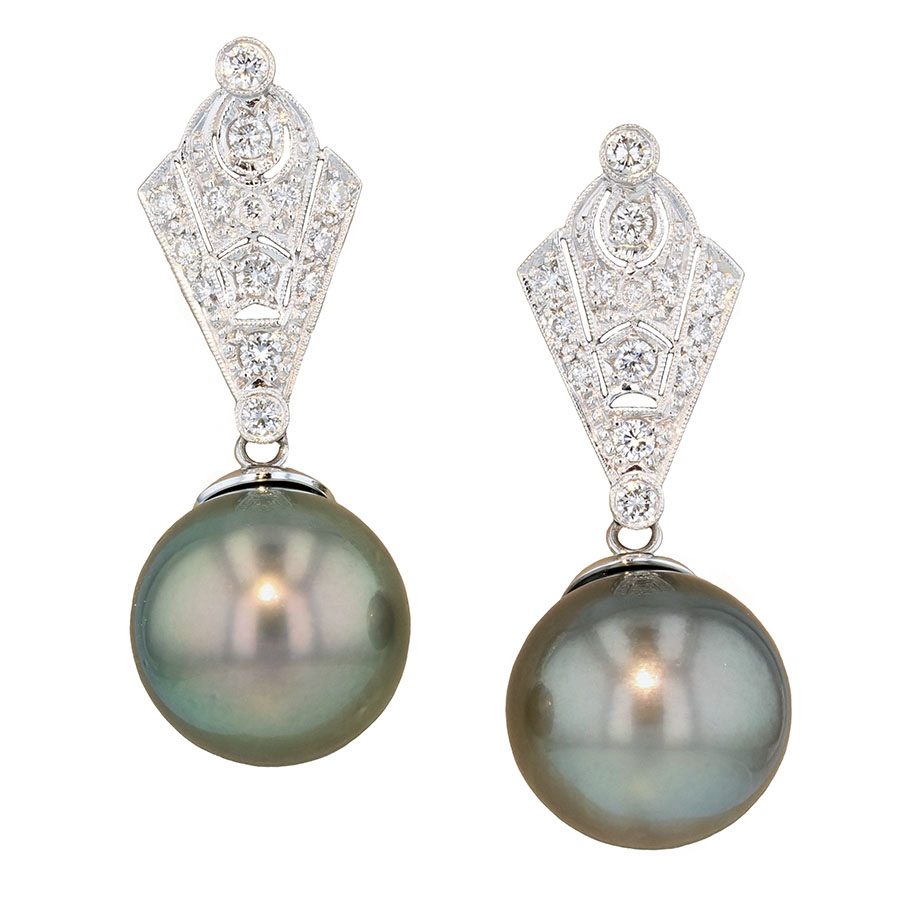 Platinum Tahitian Pearl Earrings