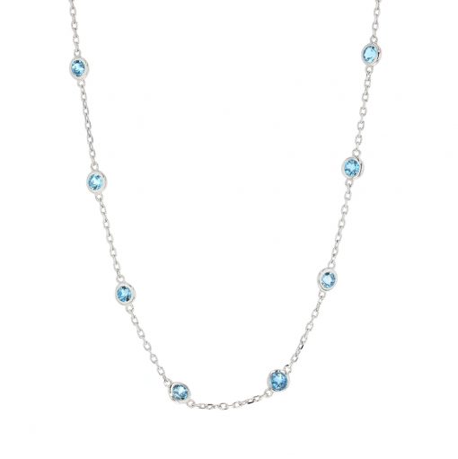 london blue topaz station necklace