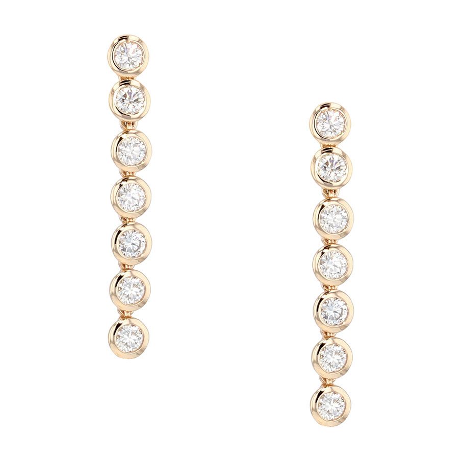 DLE1171 Diamond Dangle Rose Gold Earrings - Underwoods Fine Jewelers